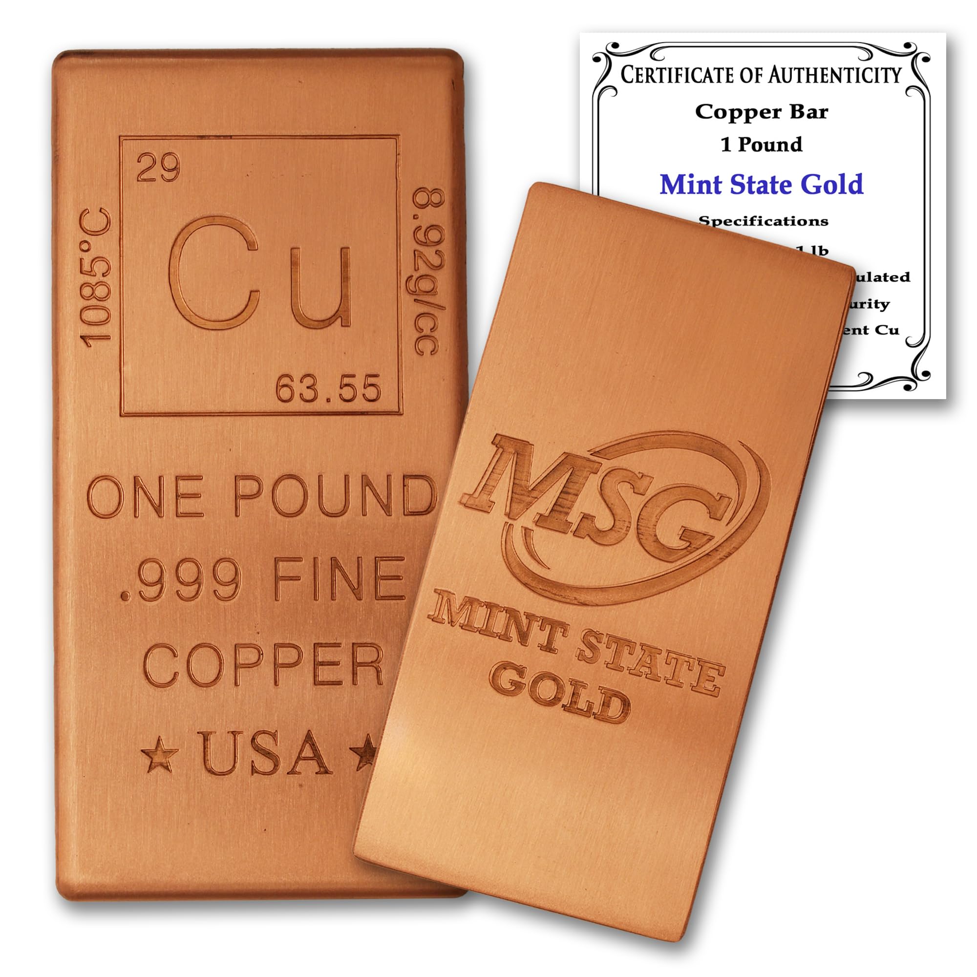 Amazon.com: 1 lb Copper Bar (Flat Style) .999 Pure Bullion with Amazon.com: 1 lb Copper Bar (Flat Style) .999 Pure Bullion with